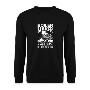 Boilermaker Because Welders Need Heroes Too Funny - Unisex Sweatshirt - black - Front - Alina (178cm) & Michal (187cm)
