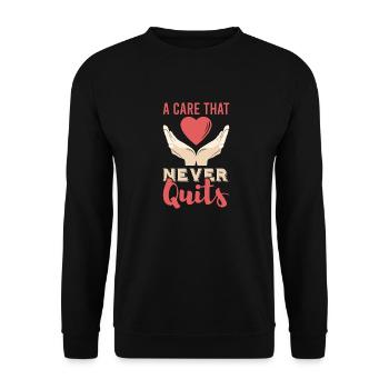 un soin qui n’abandonne jamais - Sweat-shirt Unisexe - noir - Devant - Alina (178cm) & Michal (187cm)