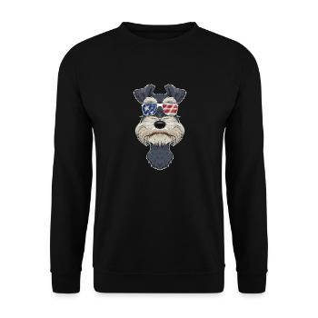 Miniature Schnauzer USA Sunglasses I American - Unisex Pullover - Schwarz - Vorne - Alina (178cm) & Michal (187cm)