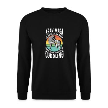Martial Arts Self Defense Krav Maga Funny Quote - Unisex Pullover - Schwarz - Vorne - Alina (178cm) & Michal (187cm)