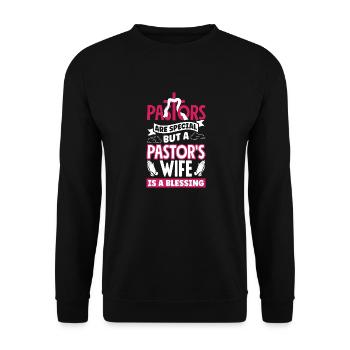 Pastor Appreciation Clergy Preacher Christian - Unisex Sweatshirt - black - Front - Alina (178cm) & Michal (187cm)