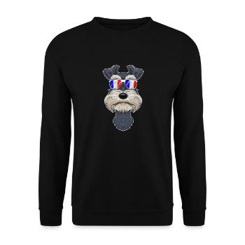 Lunettes de soleil miniatures Schnauzer France I Français - Sweat-shirt Unisexe - noir - Devant - Alina (178cm) & Michal (187cm)