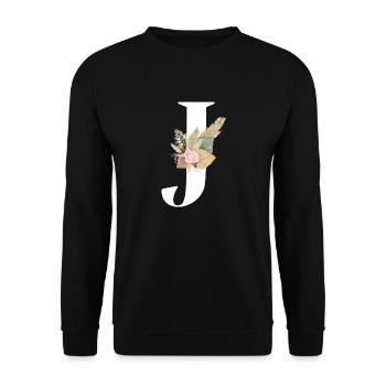 letter J flowers - Unisex Sweatshirt - black - Front - Alina (178cm) & Michal (187cm)