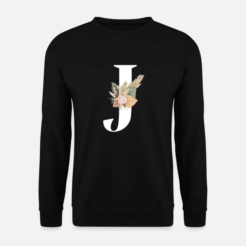Buchstabe J blühte - Unisex Pullover - Schwarz
