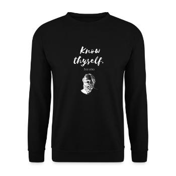 Know thyself Socrates - Sweat-shirt Unisexe - noir - Devant - Alina (178cm) & Michal (187cm)
