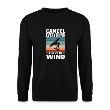 Wing Foiling Surf Surfing Surfer Grunge - Unisex Sweatshirt - black - Front - Alina (178cm) & Michal (187cm)