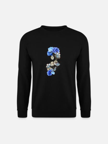 Design Steampunk avec papillons bleus et roses - Sweat-shirt Unisexe - noir