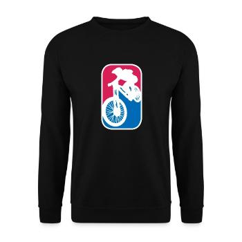 Mountainbike Downhill Fahrrad mtb logo Geschenk - Unisex Pullover - Schwarz - Vorne - Alina (178cm) & Michal (187cm)