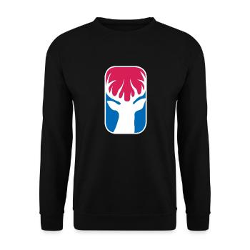 Jäger Lustig Rehbock Hirsch Trophäe Jagd Geschenk - Unisex Pullover - Schwarz - Vorne - Alina (178cm) & Michal (187cm)