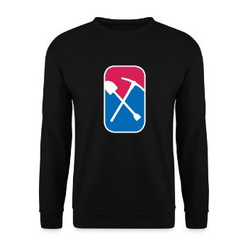 Bergbau Schaufel Geologie lustiges Geschenk - Unisex Pullover - Schwarz - Vorne - Alina (178cm) & Michal (187cm)
