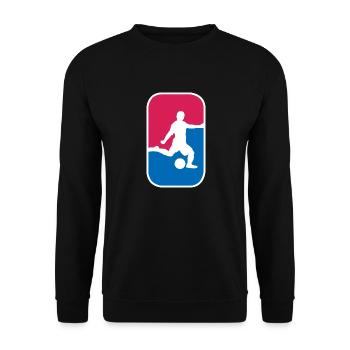 Fußball Kicker Soccer WM Fan lustiges Geschenk - Unisex Pullover - Schwarz - Vorne - Alina (178cm) & Michal (187cm)