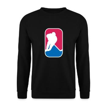Eishockey Hockey Sport Logo lustig Geschenk - Unisex Pullover - Schwarz - Vorne - Alina (178cm) & Michal (187cm)