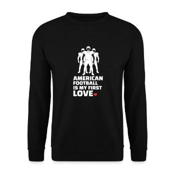 I love American soccer stylish - Unisex Sweatshirt - black - Front - Alina (178cm) & Michal (187cm)
