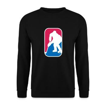 Ice Hockey Eishockey Spieler Logo lustige Geschenk - Unisex Pullover - Schwarz - Vorne - Alina (178cm) & Michal (187cm)