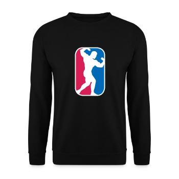 Bodybuilder Gym Muskeln Pose lustige Geschenk - Unisex Pullover - Schwarz - Vorne - Alina (178cm) & Michal (187cm)