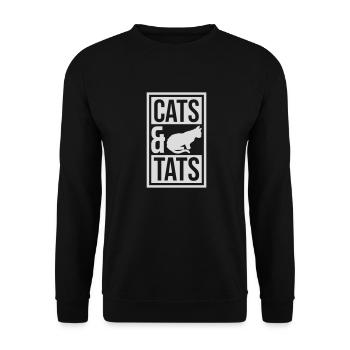 cats and tats Zitat - Unisex Pullover - Schwarz - Vorne - Alina (178cm) & Michal (187cm)