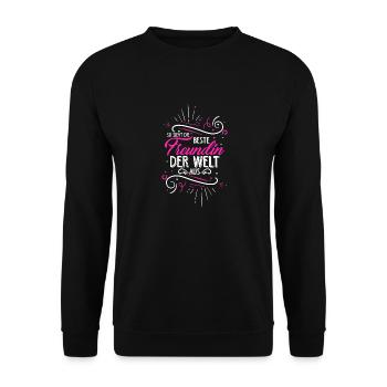 So sieht die beste Freundin der Welt aus - JGA Gir - Unisex Pullover - Schwarz - Vorne - Alina (178cm) & Michal (187cm)