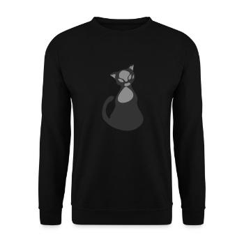 Chat gris et noir - Sweat-shirt Unisexe - noir - Devant - Alina (178cm) & Michal (187cm)