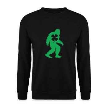 Bigfoot Shamrock Gold Funny St Patrick's - Unisex Sweatshirt - black - Front - Alina (178cm) & Michal (187cm)