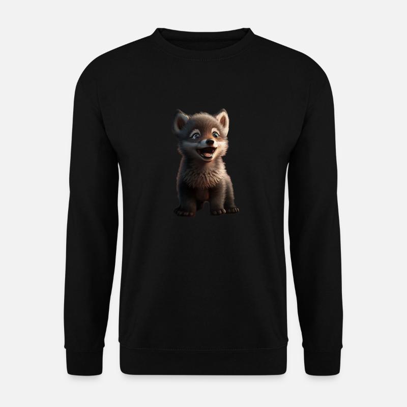 Wolf Süß cute - Unisex Pullover - Schwarz