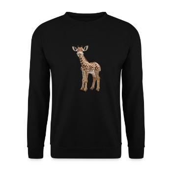 Super mignon bébé girafe. Câlin, doux, moelleux - Sweat-shirt Unisexe - noir - Devant - Alina (178cm) & Michal (187cm)