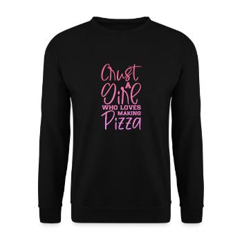 Crust a girl who loves making pizza - Unisex Sweatshirt - black - Front - Alina (178cm) & Michal (187cm)