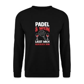 Wein Tennis Padelspieler Padel - Unisex Pullover - Schwarz - Vorne - Alina (178cm) & Michal (187cm)