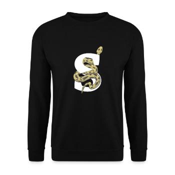 Lettre s serpent - Sweat-shirt Unisexe - noir - Devant - Alina (178cm) & Michal (187cm)