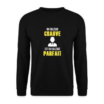 un collègue chauve est un collègue parfait - Sweat-shirt Unisexe - noir - Devant - Alina (178cm) & Michal (187cm)