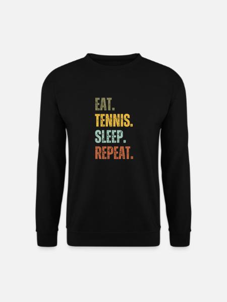 EAT TENNIS SLEEP REPEAT - Unisex Sweatshirt - black