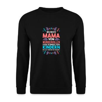 Weltbeste Mama - Unisex Pullover - Schwarz - Vorne - Alina (178cm) & Michal (187cm)
