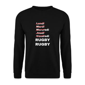 week-end rugby - Sweat-shirt Unisexe - noir - Devant - Alina (178cm) & Michal (187cm)