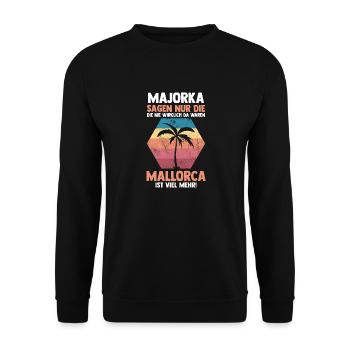 Party Urlaub Mallorca - Unisex Pullover - Schwarz - Vorne - Alina (178cm) & Michal (187cm)
