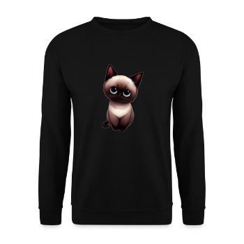 Burmese cat - Unisex Pullover - Schwarz - Vorne - Alina (178cm) & Michal (187cm)