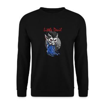 Little Devil - Unisex Pullover - Schwarz - Vorne - Alina (178cm) & Michal (187cm)