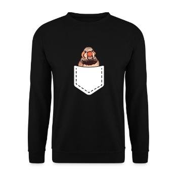 Zebra Finches Bird Zebra Finch - Unisex Sweatshirt - black - Front - Alina (178cm) & Michal (187cm)