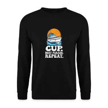 Motorboating Drinking Party Cup Boat Parade - Unisex Sweatshirt - black - Front - Alina (178cm) & Michal (187cm)