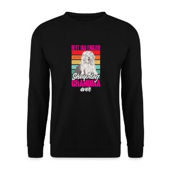Vieux chien de berger anglais Sheepie Bobtail - Sweat-shirt Unisexe - noir - Devant - Alina (178cm) & Michal (187cm)