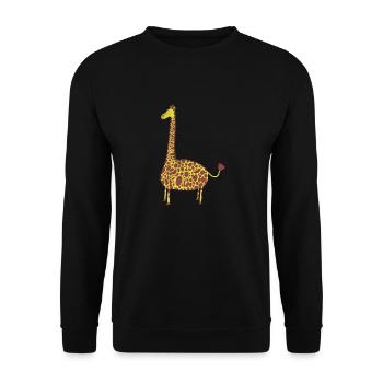 Süsse comic Giraffe für #kids #Babys #Erwachsene - Unisex Pullover - Schwarz - Vorne - Alina (178cm) & Michal (187cm)