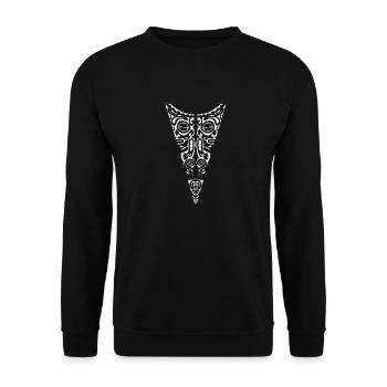Maori Brustlogo 27 weiß - Unisex Pullover - Schwarz - Vorne - Alina (178cm) & Michal (187cm)