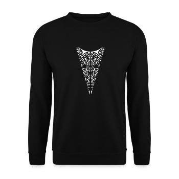 Maori Brustlogo 28 weiß - Unisex Pullover - Schwarz - Vorne - Alina (178cm) & Michal (187cm)