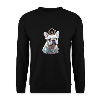 French Bulldog Head on Shirt's and Access - Unisex Sweatshirt - black - Front - Alina (178cm) & Michal (187cm)