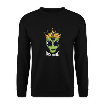 Alienkönig - Unisex Pullover - Schwarz - Vorne - Alina (178cm) & Michal (187cm)