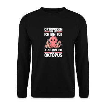 Tintenfisch Oktopus - Unisex Pullover - Schwarz - Vorne - Alina (178cm) & Michal (187cm)