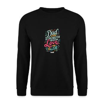 Papa Amour - Sweat-shirt Unisexe - noir - Devant - Alina (178cm) & Michal (187cm)