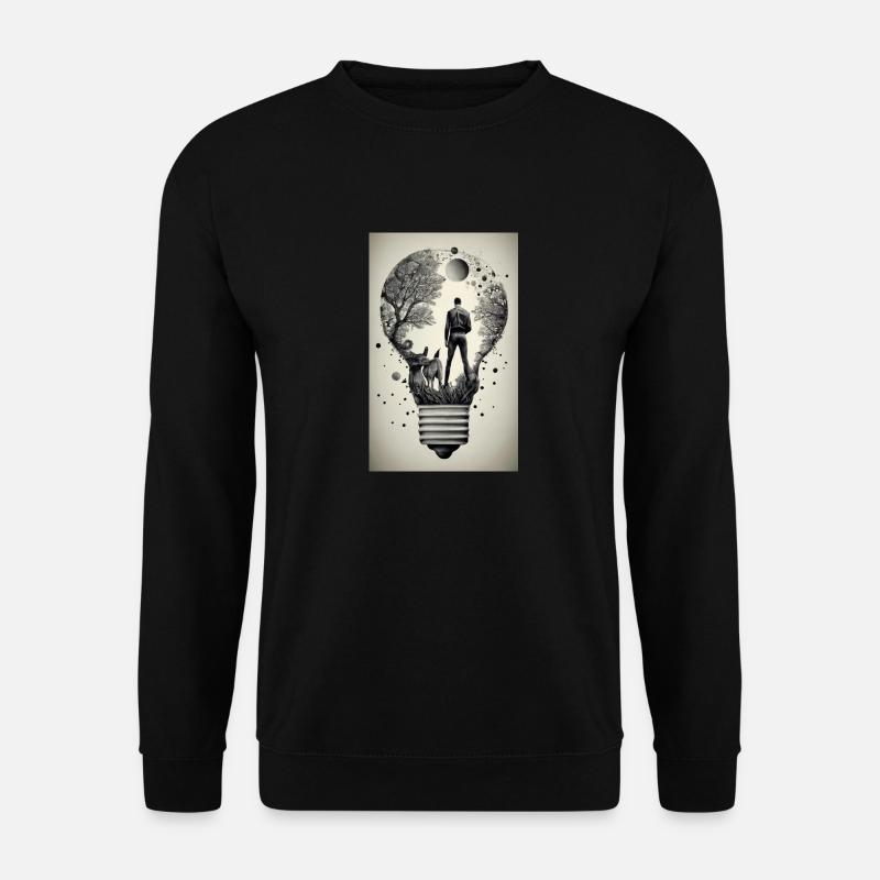 Mann in einer Glühbirne - Unisex Pullover - Schwarz