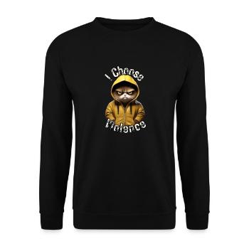 I Choose Violence Cat I Cat Lover I Anti Social - Unisex Sweatshirt - black - Front - Alina (178cm) & Michal (187cm)