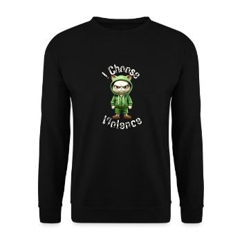 I Choose Violence Cat I Cat Lover I Anti Social - Unisex Sweatshirt - black - Front - Alina (178cm) & Michal (187cm)