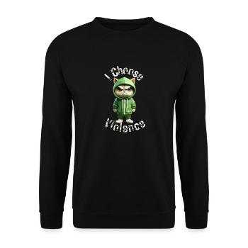 I Choose Violence Cat I Cat Lover I Anti Social - Unisex Sweatshirt - black - Front - Alina (178cm) & Michal (187cm)