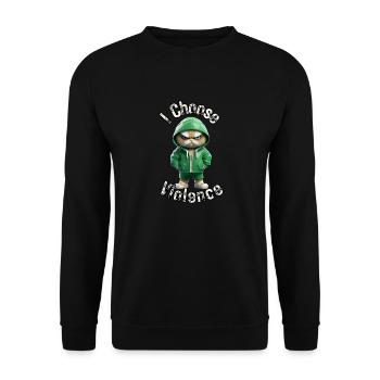 I Choose Violence Cat I Cat Lover I Anti Social - Unisex Sweatshirt - black - Front - Alina (178cm) & Michal (187cm)